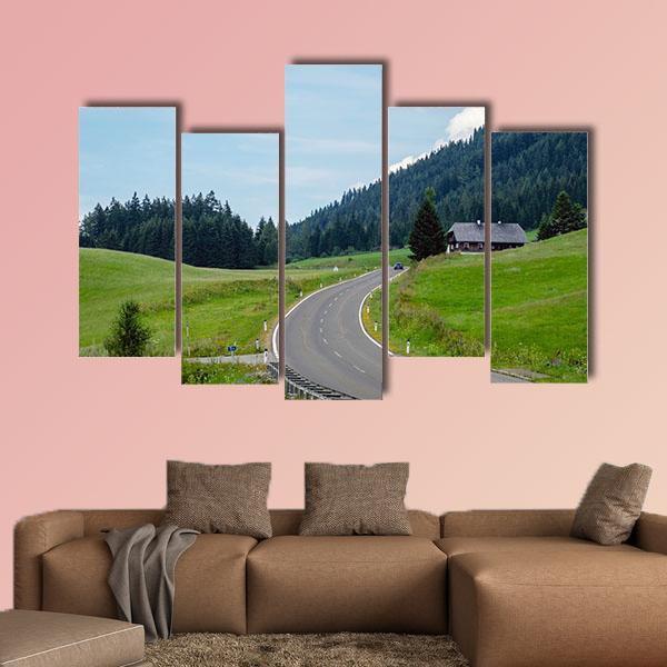 Asphalt Mountain Road Canvas Wall Art-5 Pop-Gallery Wrap-47" x 32"-Tiaracle