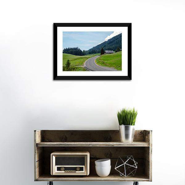 Asphalt Mountain Road Canvas Wall Art-1 Piece-Framed Print-20" x 16"-Tiaracle