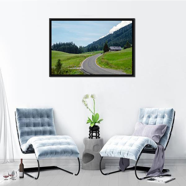 Asphalt Mountain Road Canvas Wall Art-3 Horizontal-Gallery Wrap-25" x 16"-Tiaracle