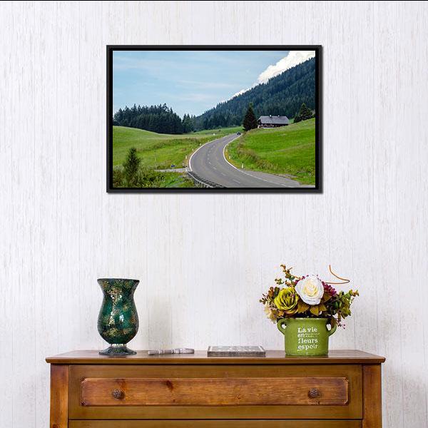 Asphalt Mountain Road Canvas Wall Art-3 Horizontal-Gallery Wrap-25" x 16"-Tiaracle