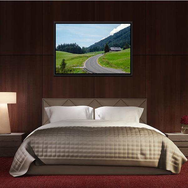 Asphalt Mountain Road Canvas Wall Art-3 Horizontal-Gallery Wrap-25" x 16"-Tiaracle