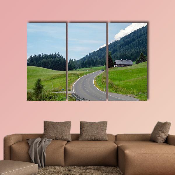 Asphalt Mountain Road Canvas Wall Art-3 Horizontal-Gallery Wrap-37" x 24"-Tiaracle