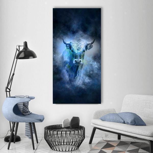 Taurus Sign Vertical Canvas Wall Art-3 Vertical-Gallery Wrap-12" x 25"-Tiaracle