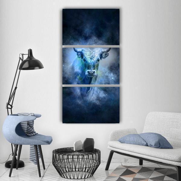 Taurus Sign Vertical Canvas Wall Art-3 Vertical-Gallery Wrap-12" x 25"-Tiaracle