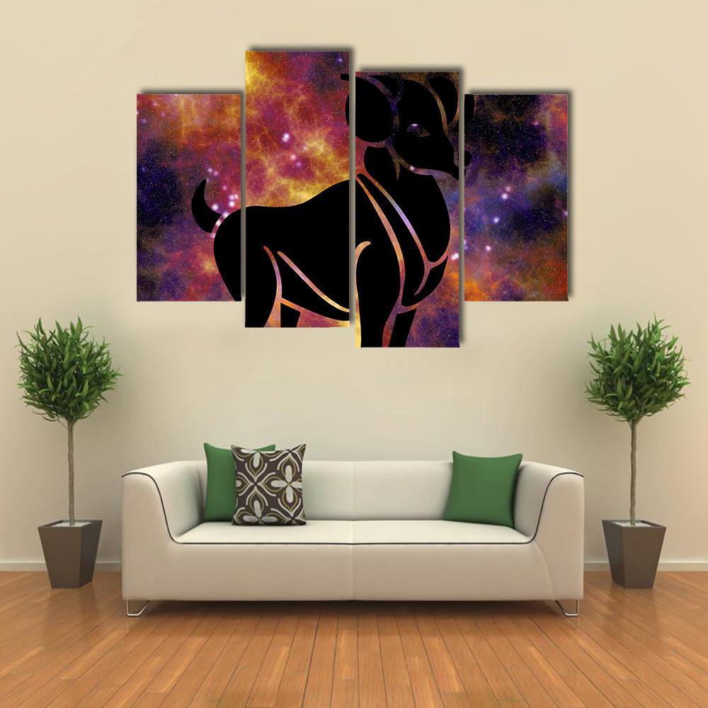 Aries Astrology Canvas Wall Art-4 Pop-Gallery Wrap-34" x 20"-Tiaracle