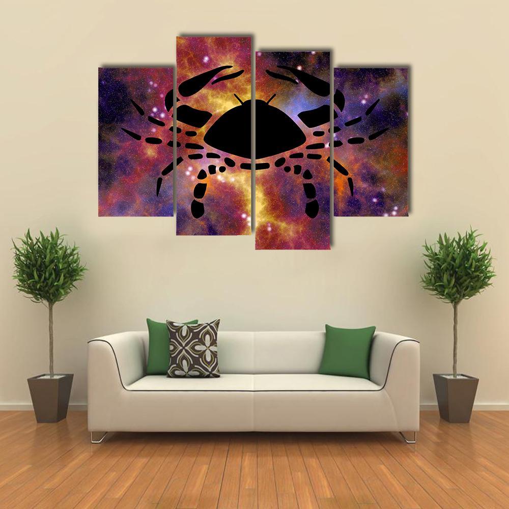 Sign Of Cancer Canvas Wall Art-4 Pop-Gallery Wrap-34" x 20"-Tiaracle