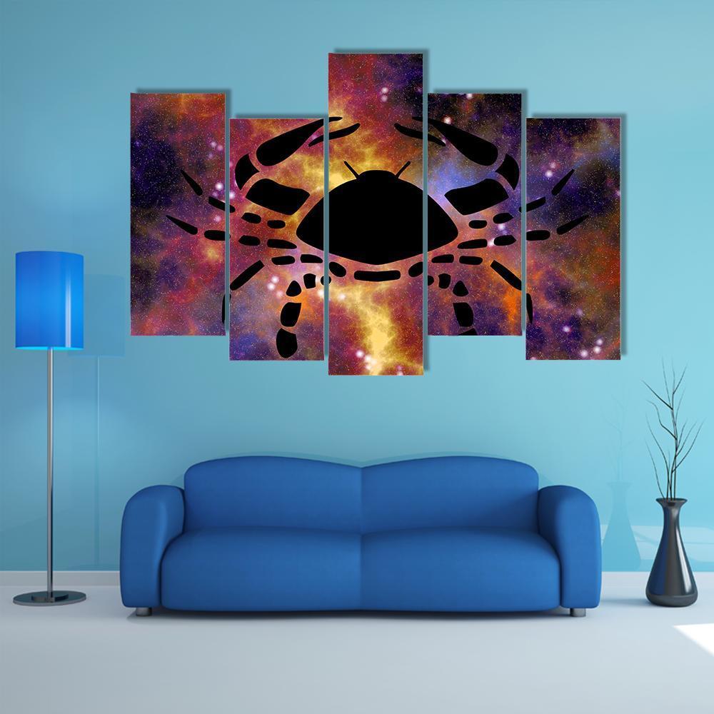 Sign Of Cancer Canvas Wall Art-5 Pop-Gallery Wrap-32" x 21"-Tiaracle