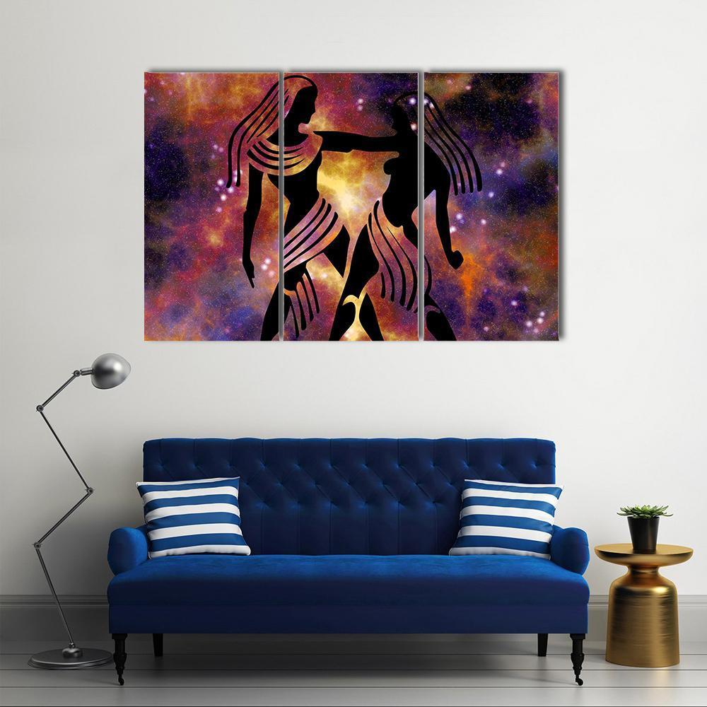 Sign Of Gemini Canvas Wall Art-1 Piece-Gallery Wrap-36" x 24"-Tiaracle