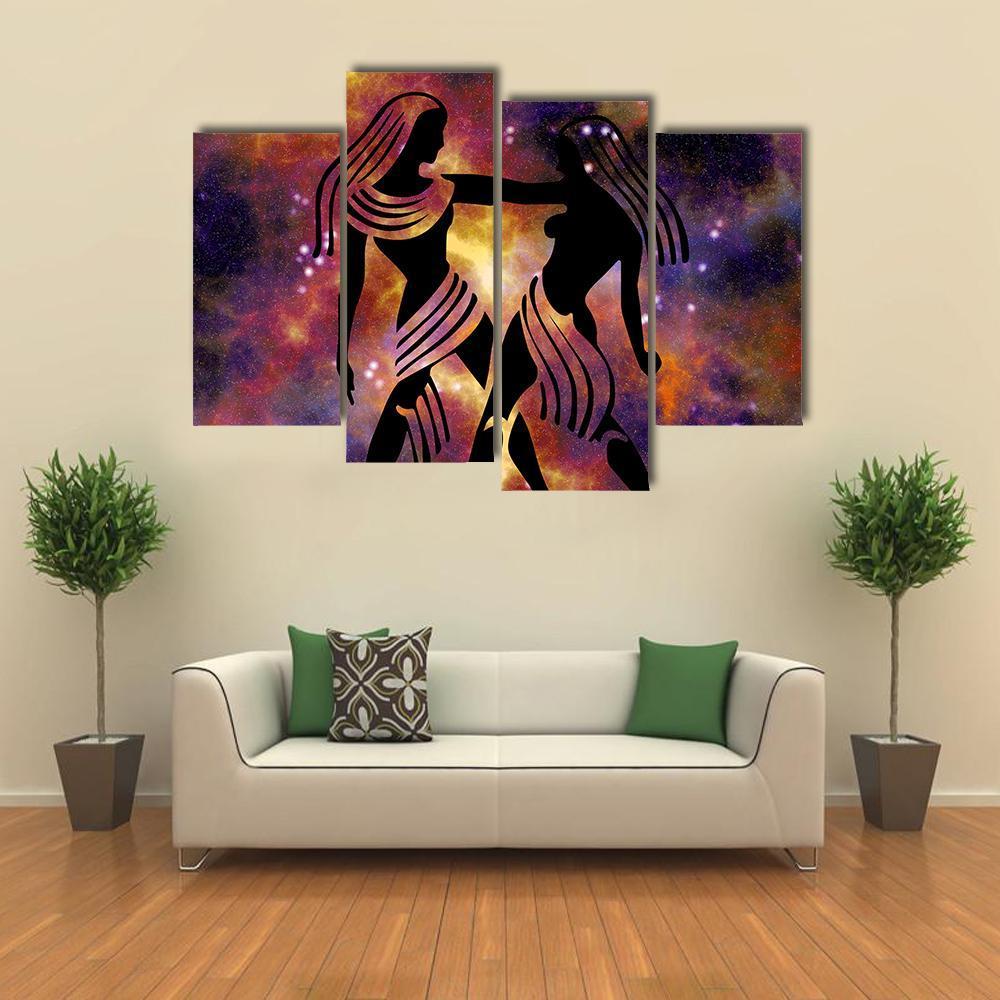 Sign Of Gemini Canvas Wall Art-4 Pop-Gallery Wrap-34" x 20"-Tiaracle