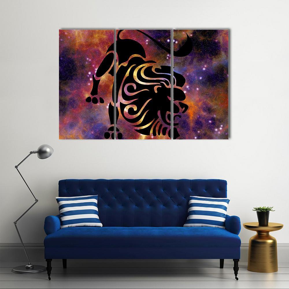 Sign Of Leo Canvas Wall Art-3 Horizontal-Gallery Wrap-25" x 16"-Tiaracle