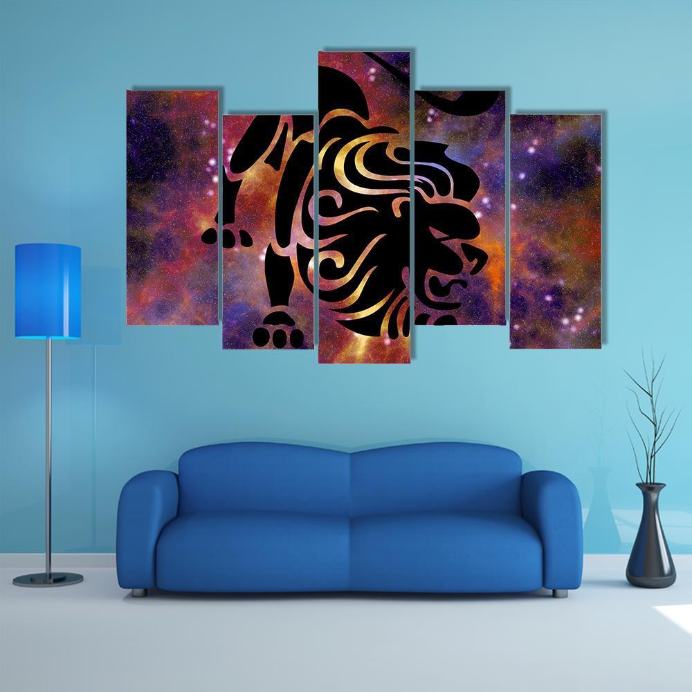 Sign Of Leo Canvas Wall Art-5 Pop-Gallery Wrap-32" x 21"-Tiaracle