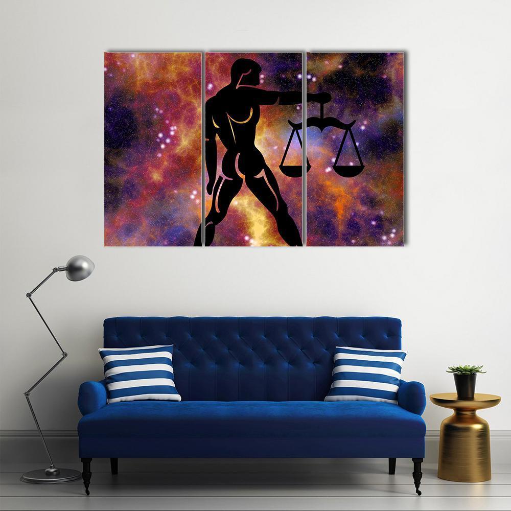 Sign Of Libra Canvas Wall Art-3 Horizontal-Gallery Wrap-25" x 16"-Tiaracle