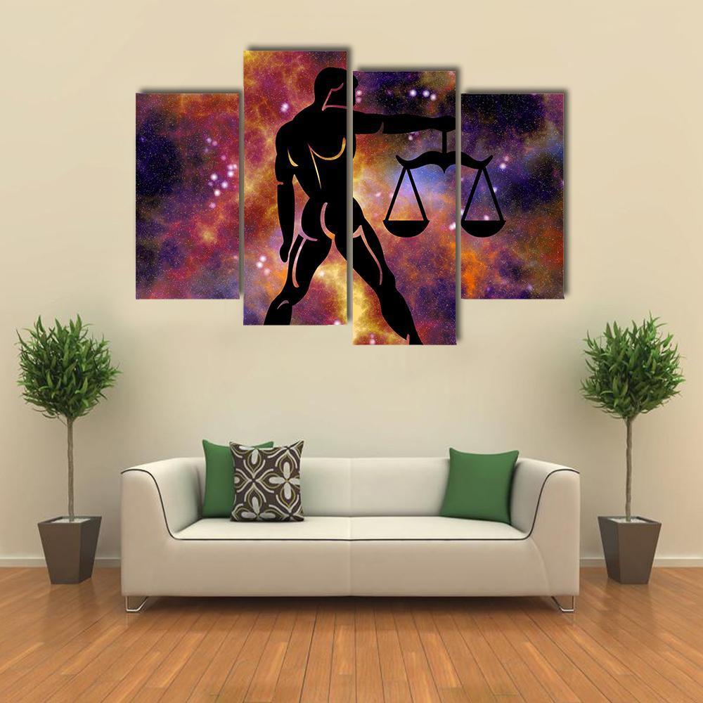 Sign Of Libra Canvas Wall Art-4 Pop-Gallery Wrap-34" x 20"-Tiaracle