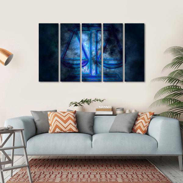 Sign Of Libra Canvas Wall Art-5 Horizontal-Gallery Wrap-22" x 12"-Tiaracle