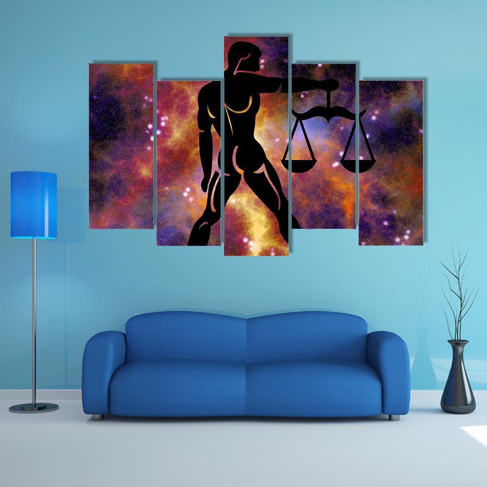 Sign Of Libra Canvas Wall Art-5 Pop-Gallery Wrap-32" x 21"-Tiaracle