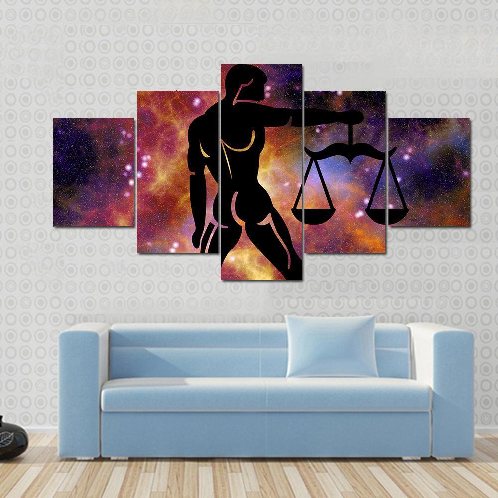Sign Of Libra Canvas Wall Art-5 Star-Gallery Wrap-42" x 21"-Tiaracle