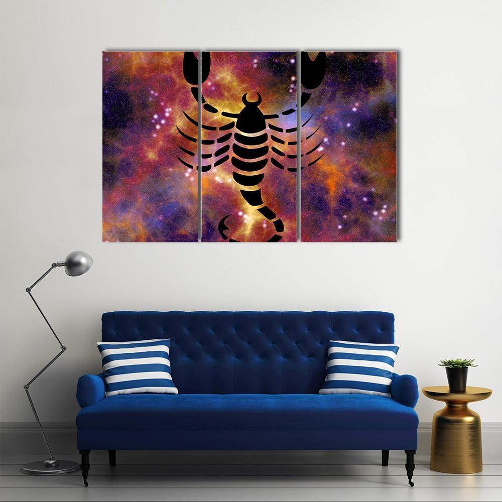Sign Of Scorpio Canvas Wall Art-3 Horizontal-Gallery Wrap-25" x 16"-Tiaracle