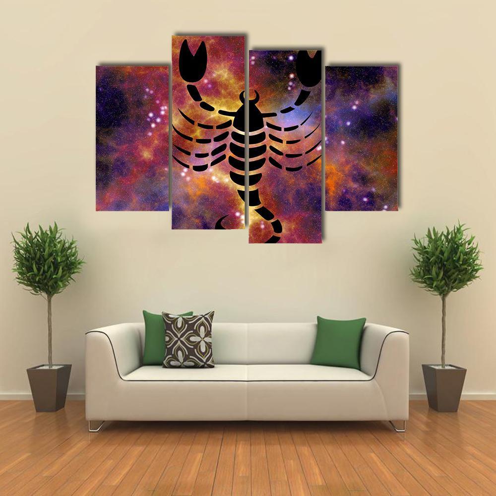 Sign Of Scorpio Canvas Wall Art-4 Pop-Gallery Wrap-34" x 20"-Tiaracle