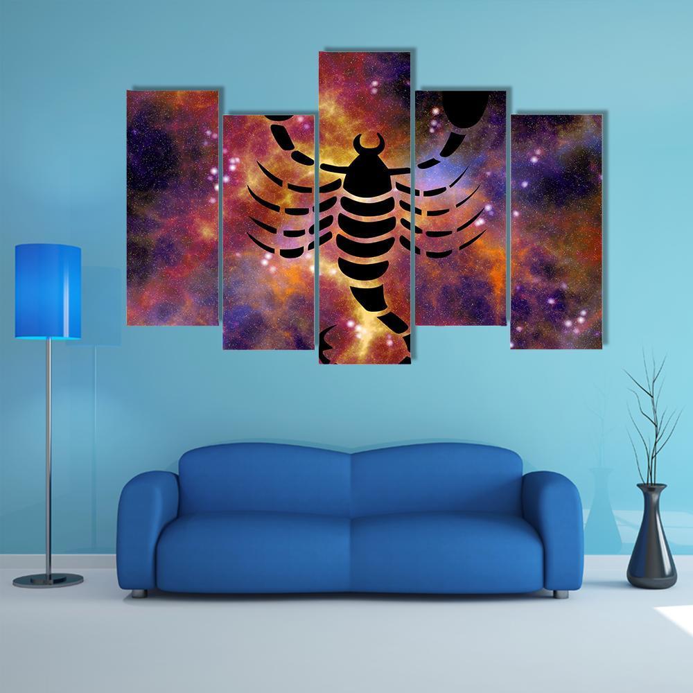 Sign Of Scorpio Canvas Wall Art-5 Pop-Gallery Wrap-32" x 21"-Tiaracle