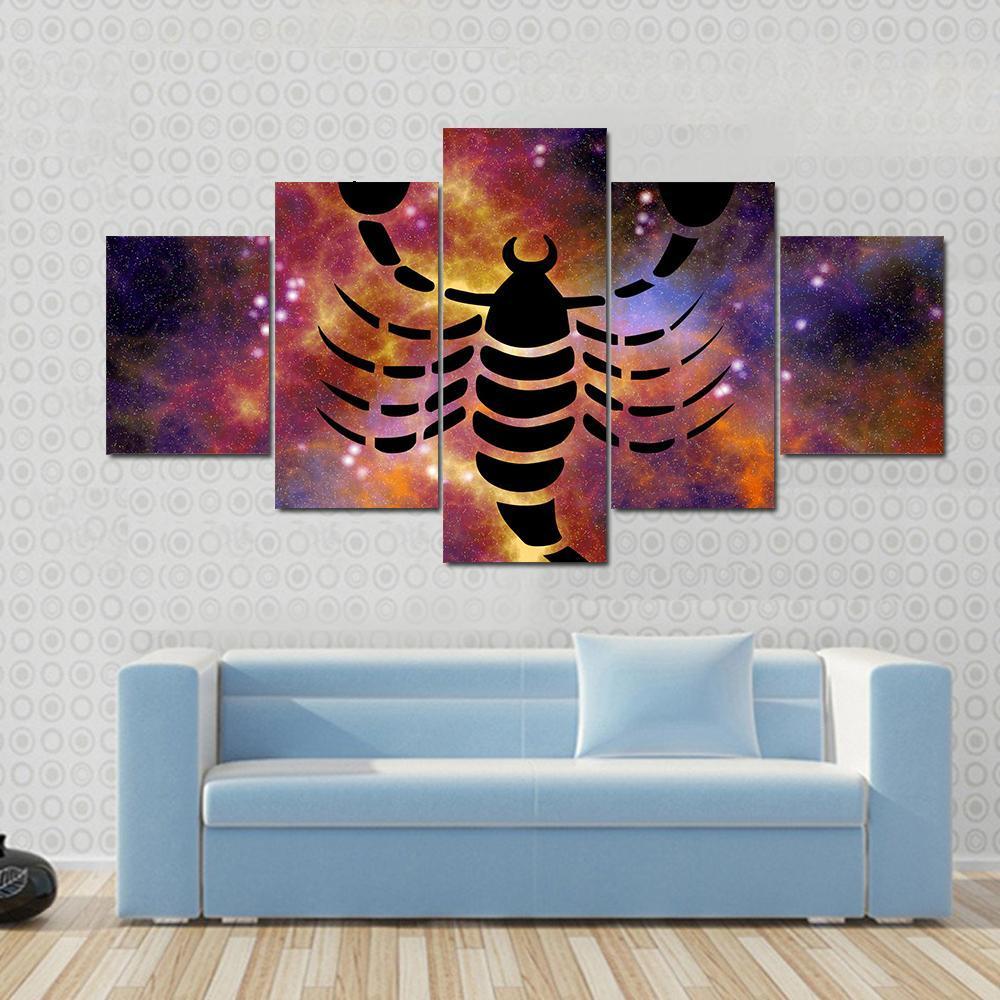 Sign Of Scorpio Canvas Wall Art-5 Star-Gallery Wrap-42" x 21"-Tiaracle