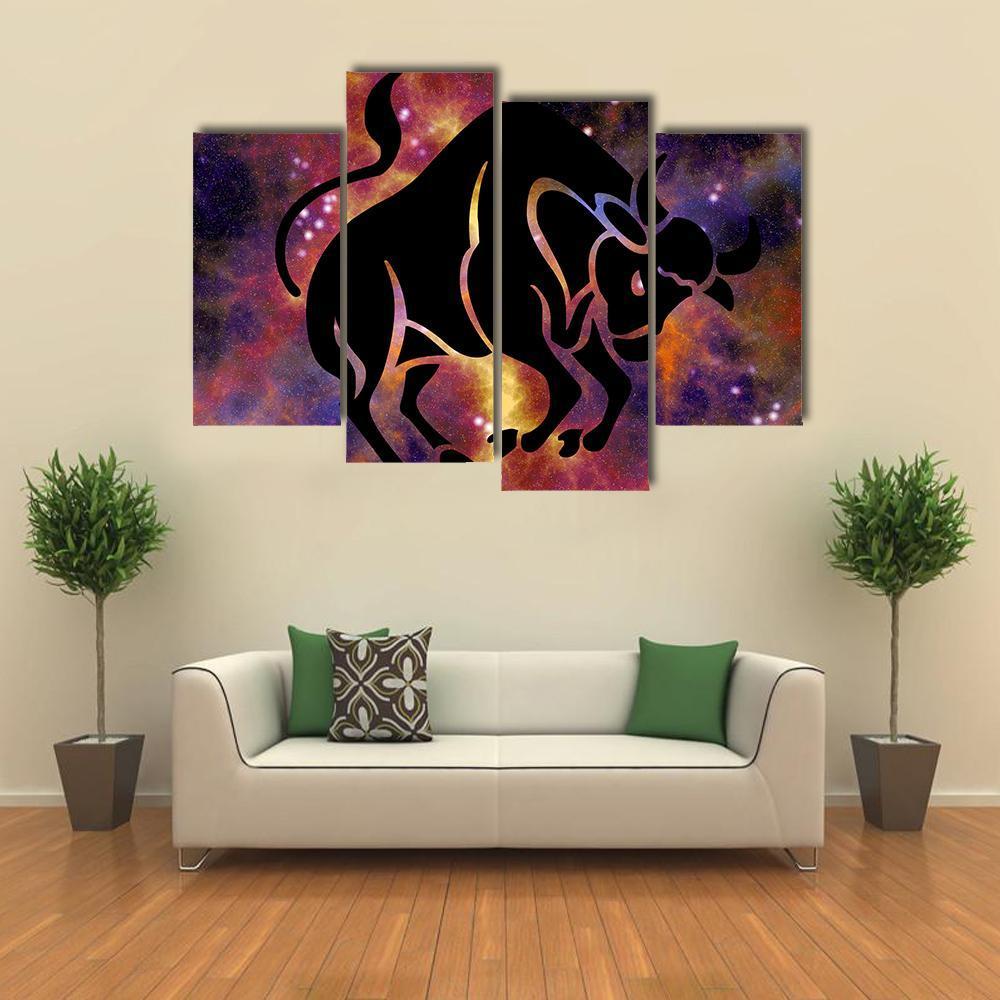 Sign Of Taurus Canvas Wall Art-4 Pop-Gallery Wrap-34" x 20"-Tiaracle