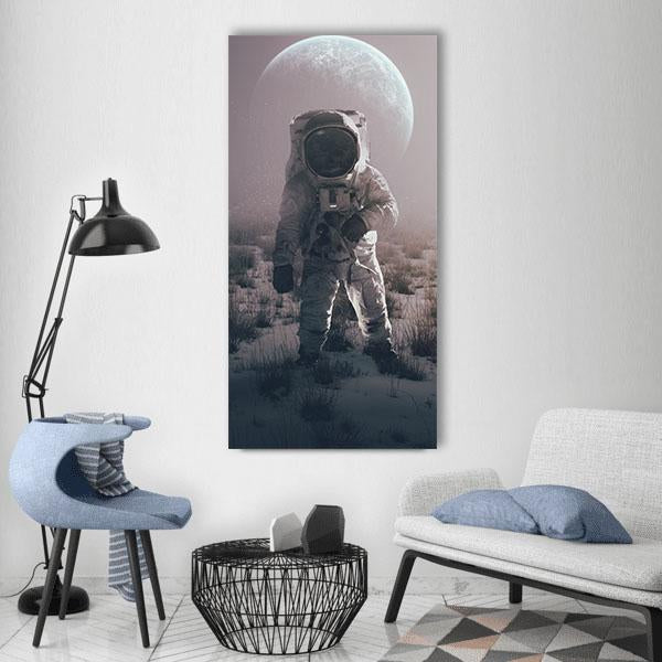 Astronaut In Alien World Vertical Canvas Wall Art-1 Vertical-Gallery Wrap-12" x 24"-Tiaracle