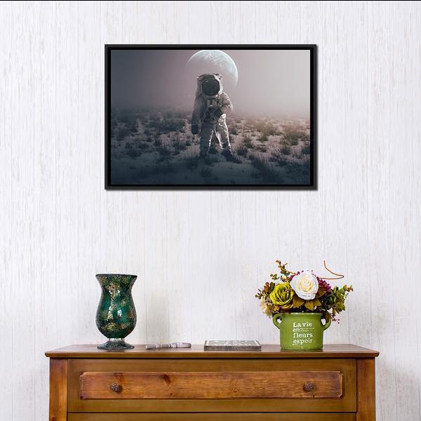 Astronaut In Alien World Vertical Canvas Wall Art-3 Vertical-Gallery Wrap-12" x 25"-Tiaracle