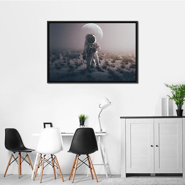 Astronaut In Alien World Vertical Canvas Wall Art-3 Vertical-Gallery Wrap-12" x 25"-Tiaracle