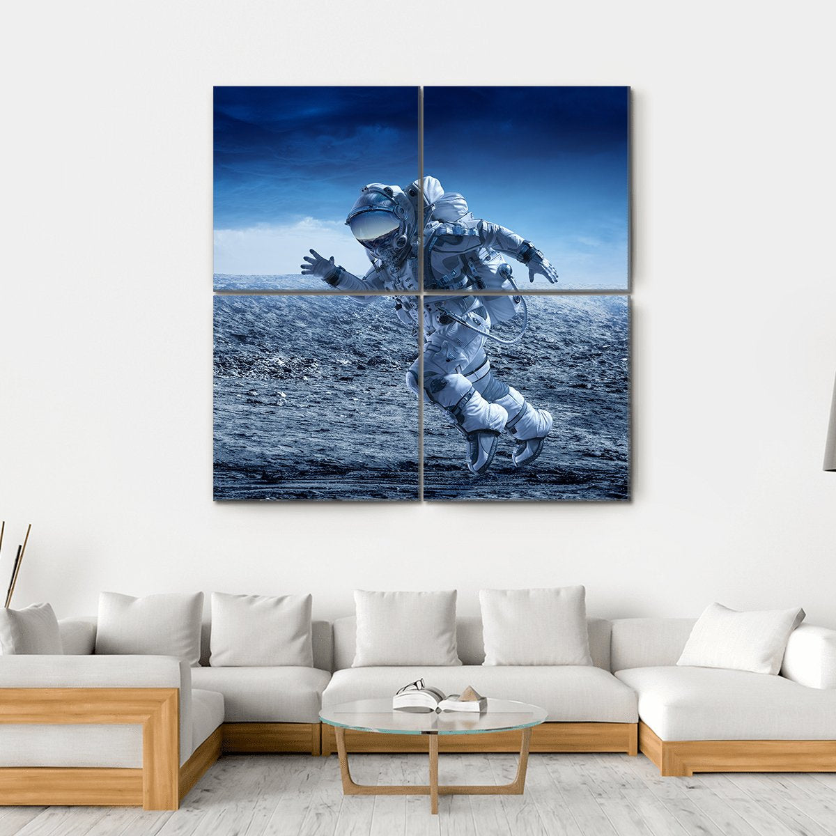 Astronaut In Space Suit Canvas Wall Art-4 Square-Gallery Wrap-17" x 17"-Tiaracle