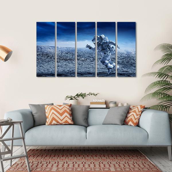 Astronaut In Space Suit Canvas Wall Art-5 Horizontal-Gallery Wrap-22" x 12"-Tiaracle
