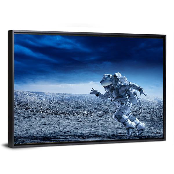 Astronaut In Space Suit Canvas Wall Art-5 Horizontal-Gallery Wrap-22" x 12"-Tiaracle
