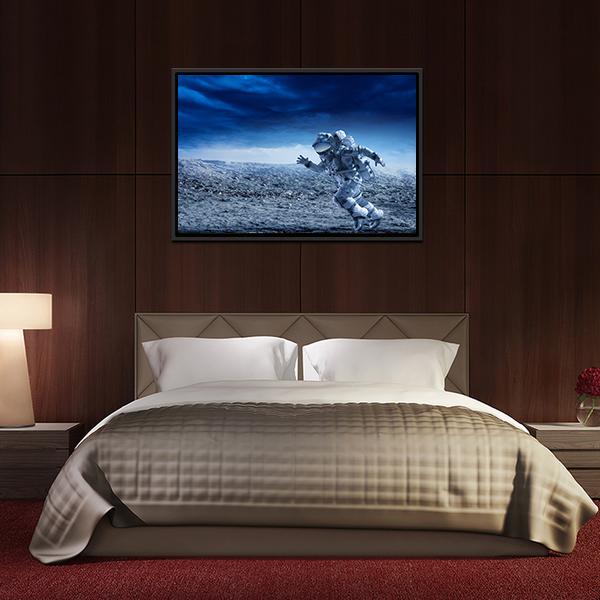 Astronaut In Space Suit Canvas Wall Art-5 Horizontal-Gallery Wrap-22" x 12"-Tiaracle