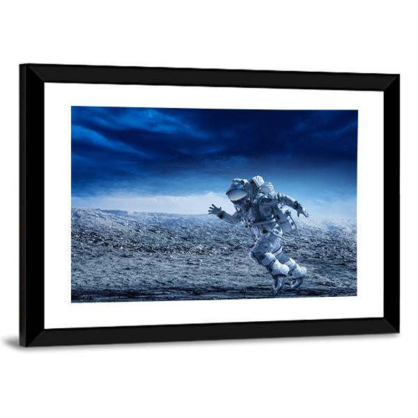 Astronaut In Space Suit Canvas Wall Art-5 Horizontal-Gallery Wrap-22" x 12"-Tiaracle