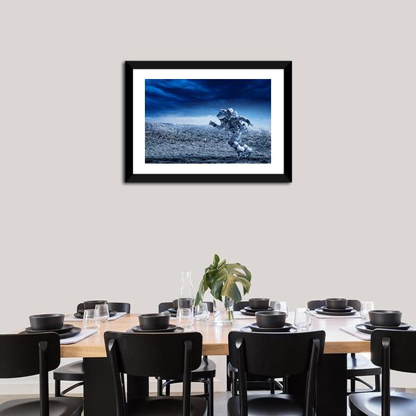 Astronaut In Space Suit Canvas Wall Art-5 Horizontal-Gallery Wrap-22" x 12"-Tiaracle