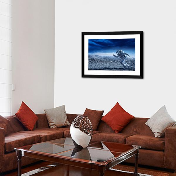 Astronaut In Space Suit Canvas Wall Art-5 Horizontal-Gallery Wrap-22" x 12"-Tiaracle