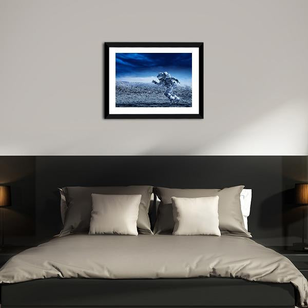 Astronaut In Space Suit Canvas Wall Art-5 Horizontal-Gallery Wrap-22" x 12"-Tiaracle