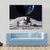 Astronaut On The Moon Canvas Wall Art-5 Pop-Gallery Wrap-47" x 32"-Tiaracle