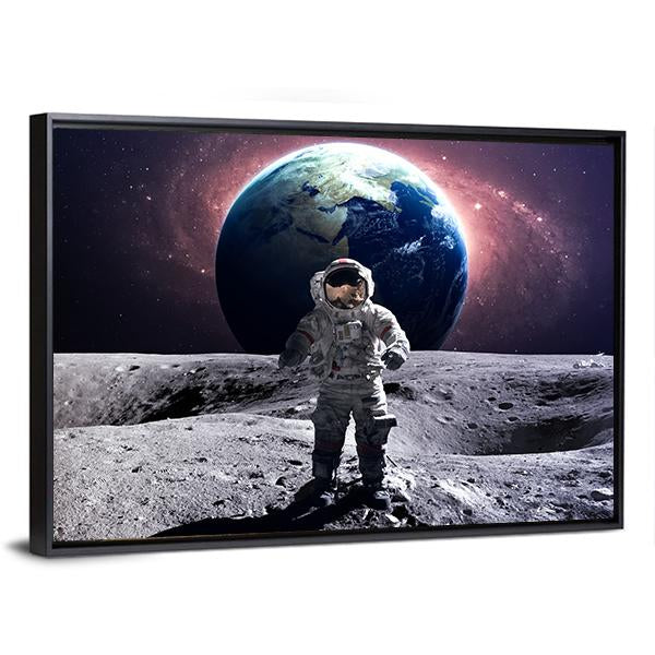 Astronaut Spacewalk Canvas Wall Art-5 Horizontal-Gallery Wrap-22" x 12"-Tiaracle