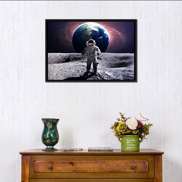 Astronaut Spacewalk Canvas Wall Art-5 Horizontal-Gallery Wrap-22" x 12"-Tiaracle