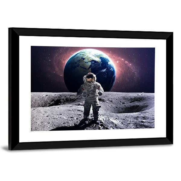 Astronaut Spacewalk Canvas Wall Art-5 Horizontal-Gallery Wrap-22" x 12"-Tiaracle