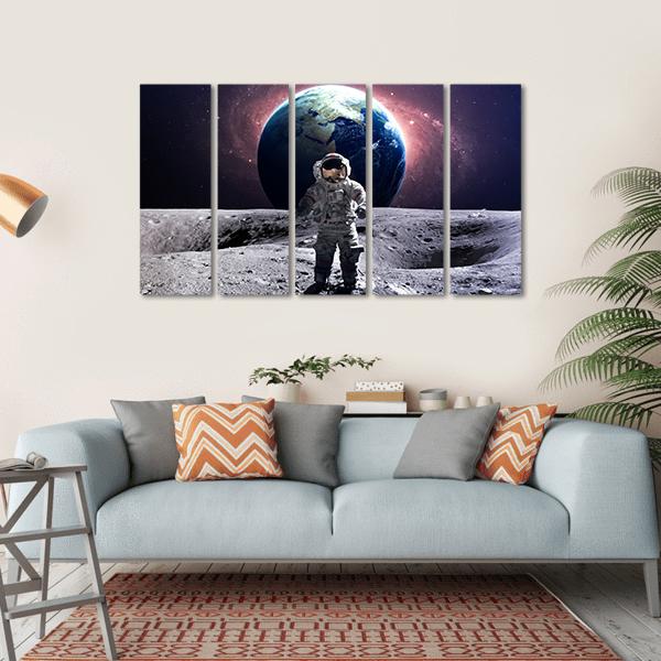 Astronaut Spacewalk Canvas Wall Art-5 Horizontal-Gallery Wrap-22" x 12"-Tiaracle