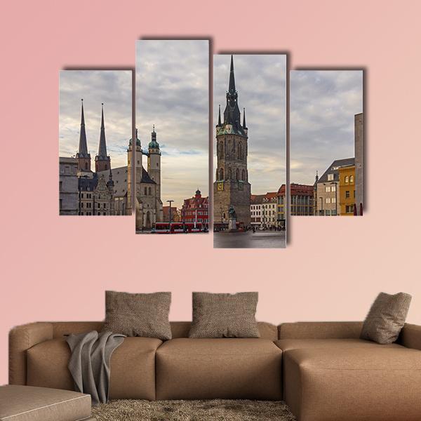 Square Market Of Halle Canvas Wall Art-3 Horizontal-Gallery Wrap-25" x 16"-Tiaracle