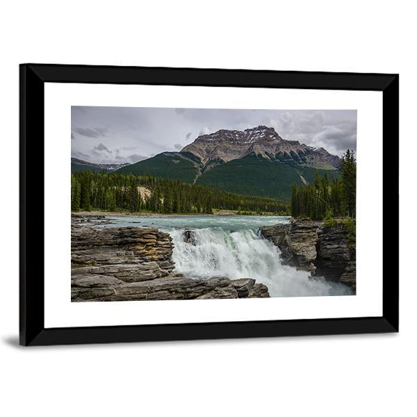 Athabasca Falls In Jasper National Park Canvas Wall Art-3 Horizontal-Gallery Wrap-25" x 16"-Tiaracle