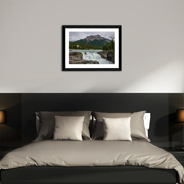Athabasca Falls In Jasper National Park Canvas Wall Art-3 Horizontal-Gallery Wrap-25" x 16"-Tiaracle