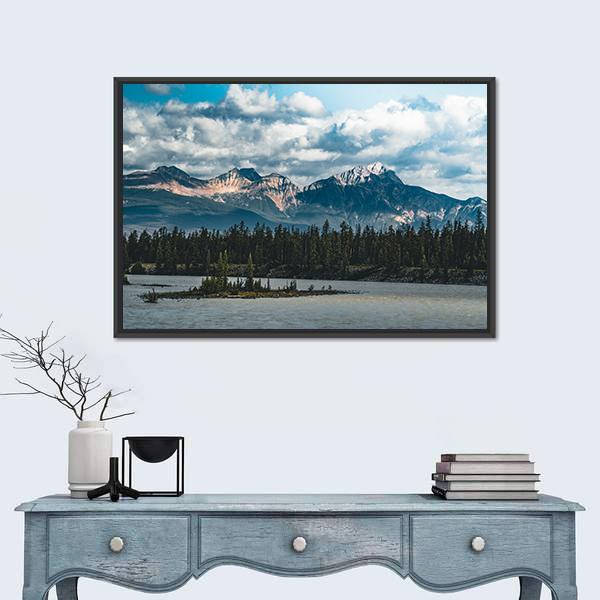 Athabasca River Canada Canvas Wall Art-3 Horizontal-Gallery Wrap-25" x 16"-Tiaracle