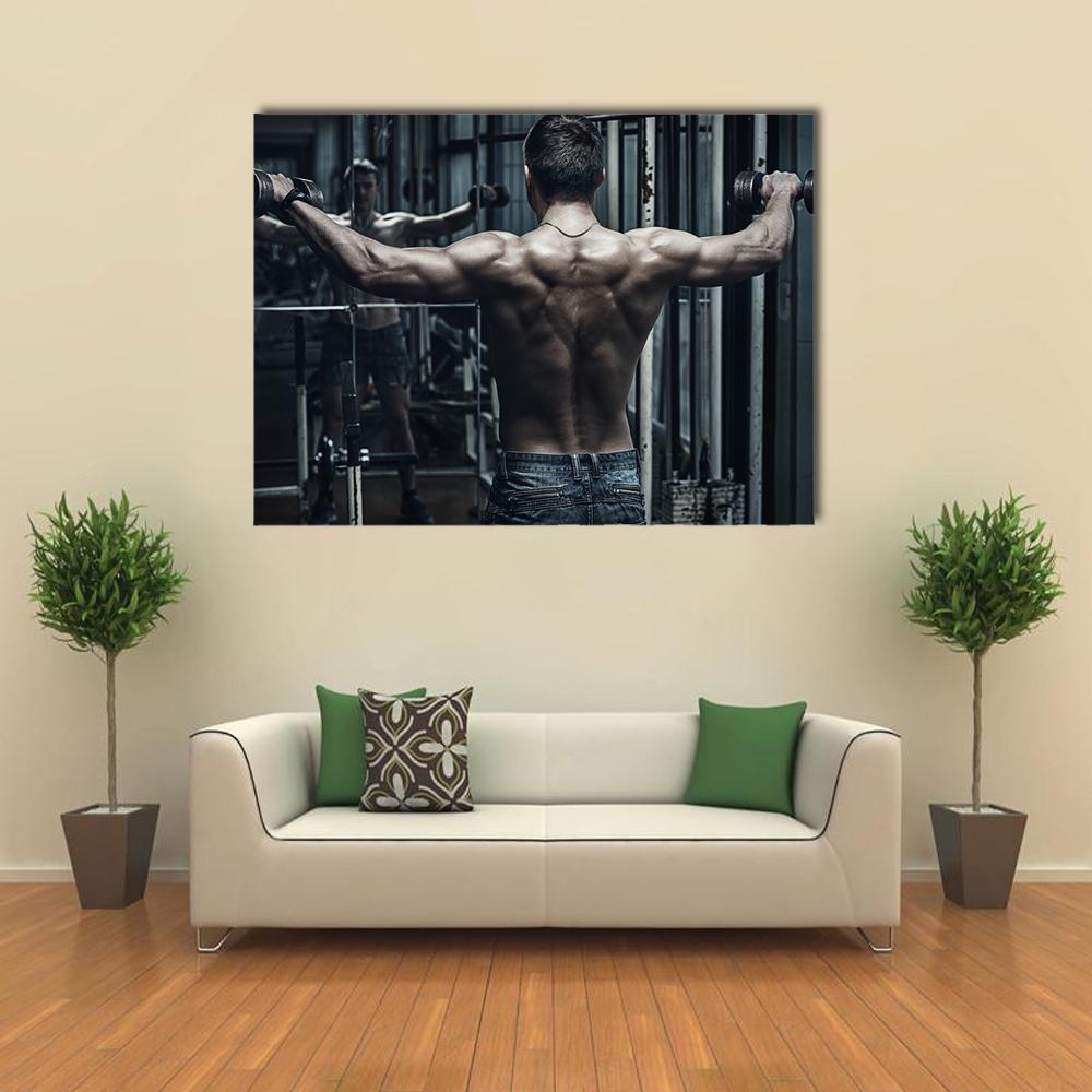Athlete In Old Rusty Gym Canvas Wall Art-1 Piece-Gallery Wrap-36" x 24"-Tiaracle