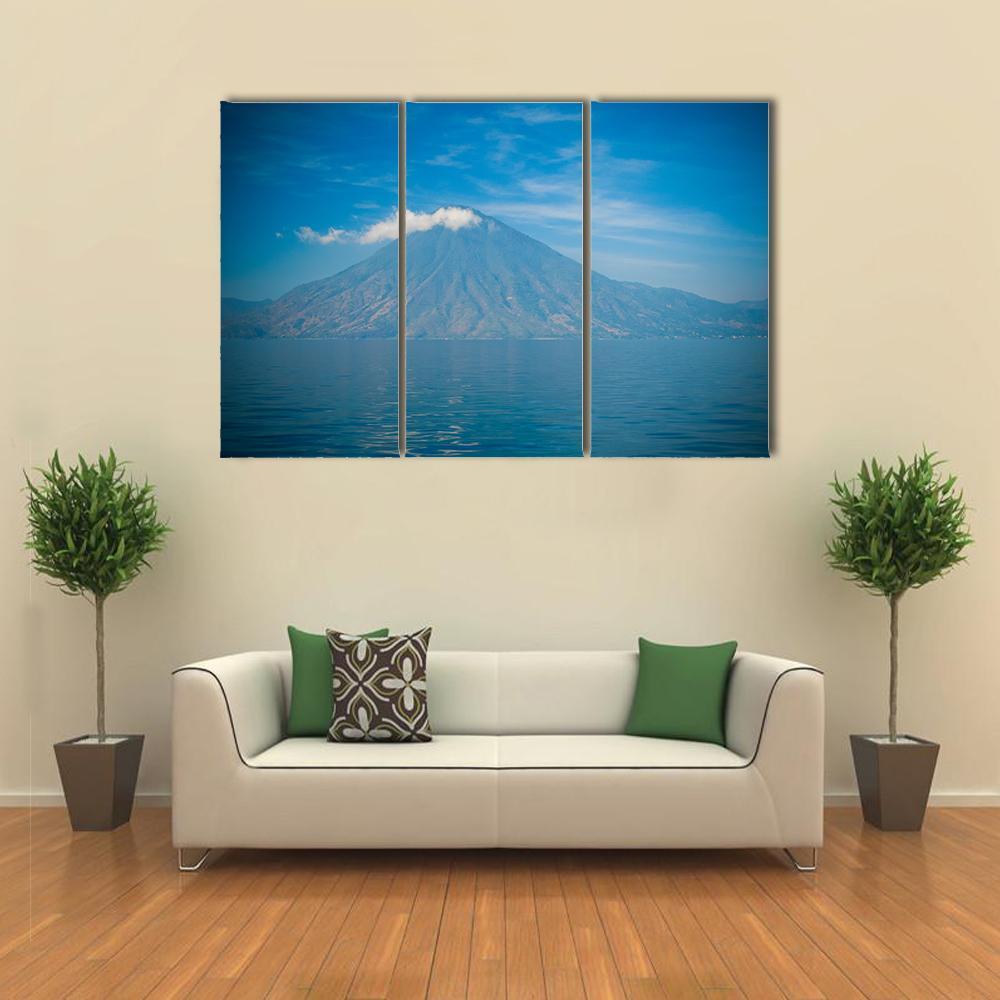Atitlan Volcano &amp; Lake Canvas Wall Art-3 Horizontal-Gallery Wrap-37" x 24"-Tiaracle