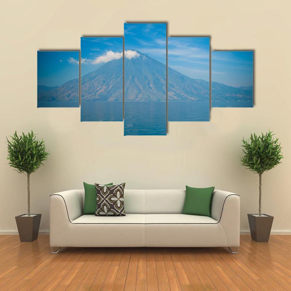 Atitlan Volcano &amp; Lake Canvas Wall Art-5 Star-Gallery Wrap-62" x 32"-Tiaracle