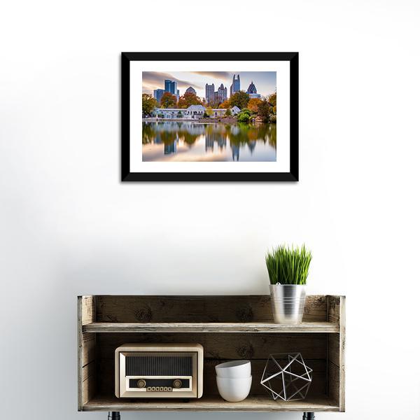 Atlanta Autumn Skyline Canvas Wall Art-1 Piece-Framed Print-20" x 16"-Tiaracle