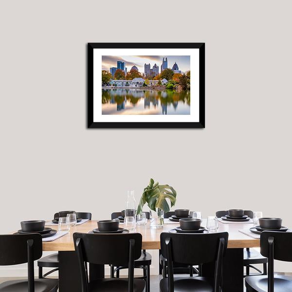 Atlanta Autumn Skyline Canvas Wall Art-3 Horizontal-Gallery Wrap-25" x 16"-Tiaracle